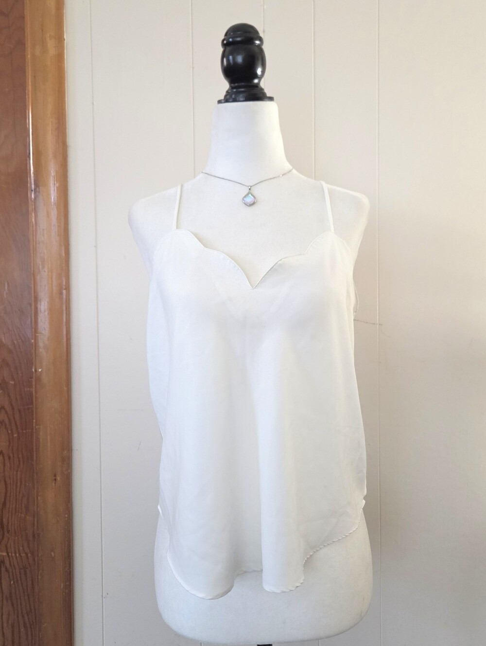 90s La Senza "SPLENDIDA" | White Elegant Camisole | Sz Small